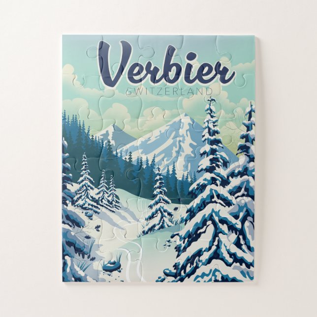 Puzzle Poster de voyage Verbier Suisse (Vertical)