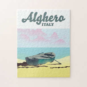 Puzzle poster de voyage vintage Alghero Italie