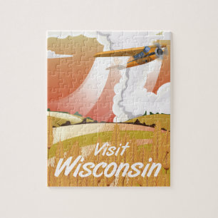 Puzzle Poster de voyage vintage Wisconsin