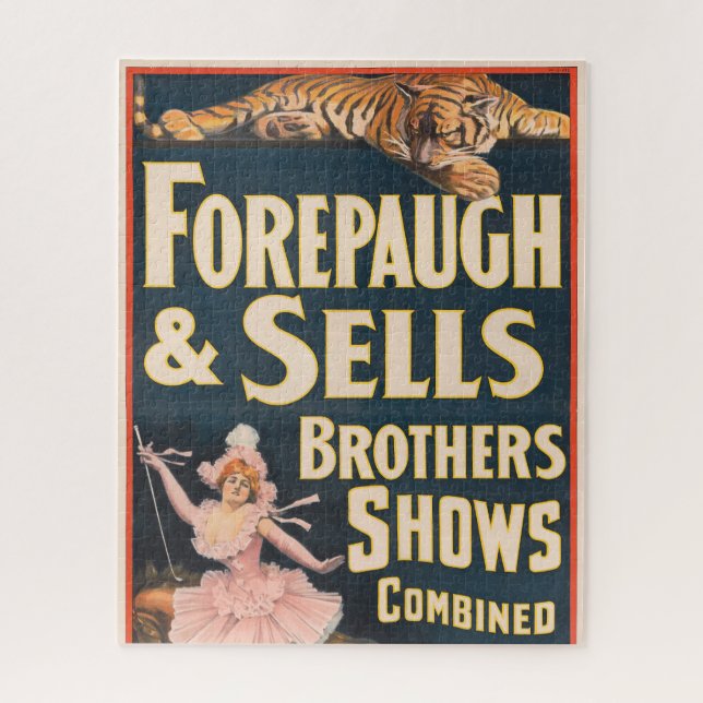 Puzzle Poster Du Cirque Tigre Et Femme À Cheval (Vertical)