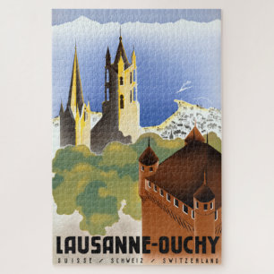 Puzzle Poster vintage Lausanne-Ouchy Suisse
