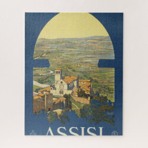 Puzzle Poster Vintage voyage D'Assise, Italie