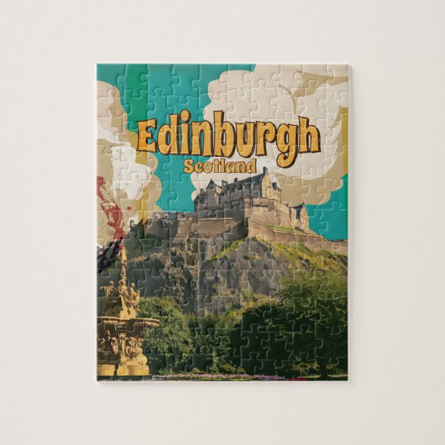 Puzzle Poster Vintage voyage d'Édimbourg (Vertical)