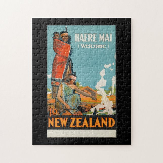 Puzzle Poster Vintage voyage Nouvelle-Zélande (Vertical)