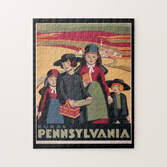 Puzzle Poster Vintage voyage Pennsylvania (Vertical)