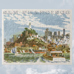Puzzle Poster Vintage voyage San Francisco Bay Ferry Boat
