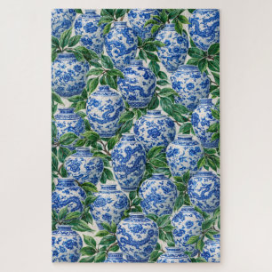 Puzzle Pot à gingembre en porcelaine chinoise bleue