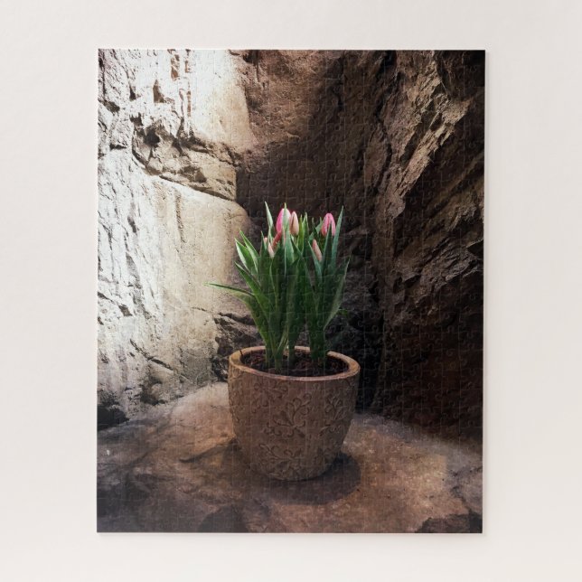 Puzzle Pot de tulipes dans une Grotte (Vertical)