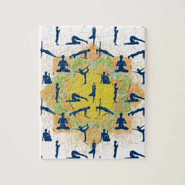 Puzzle Pots De Yoga Avec Dessin De Fleur De Lotus (Vertical)