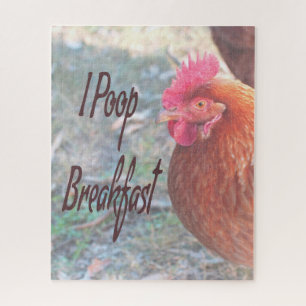 Puzzle Poulet I poop Petit déjeuner Humour amusant
