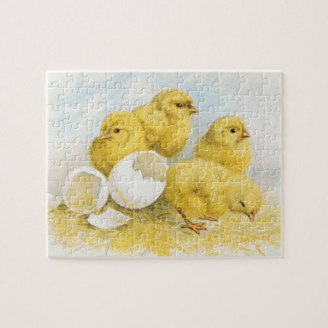 Puzzle Poulets vintages de bébé (Horizontal)