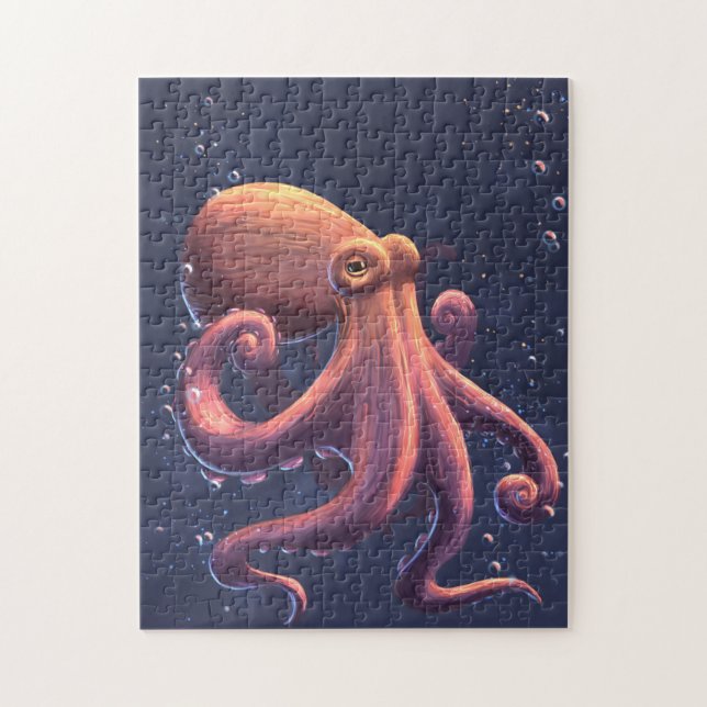 Puzzle poulpe dans l'eau profonde (Vertical)