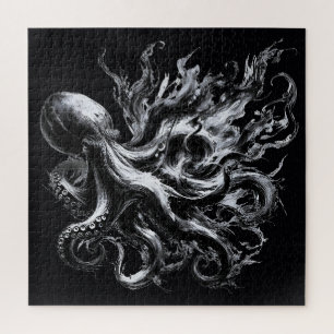 Puzzle Poulpe Kraken Fluide Encre Abstraite