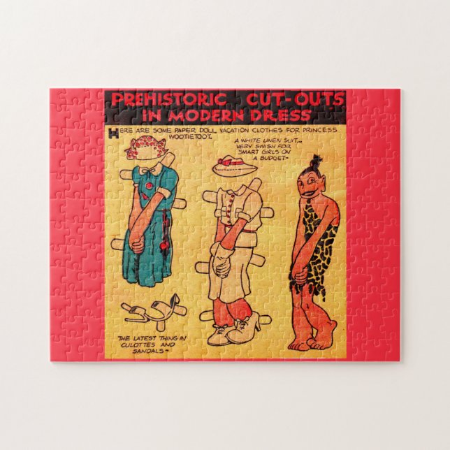 Puzzle Poupée en papier de bande dessinée des années 1930 (Horizontal)