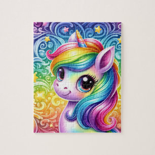 Puzzle pour enfants à licorne arc-en-ciel