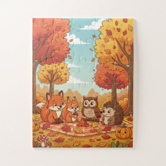 Puzzle pour enfants de pique-nique en forêt