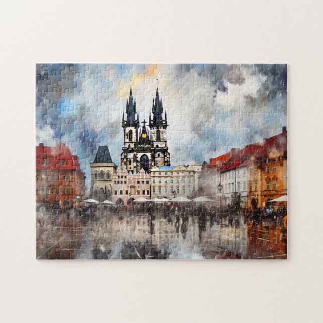 Puzzle Prague nuit en République Tchèque (Horizontal)