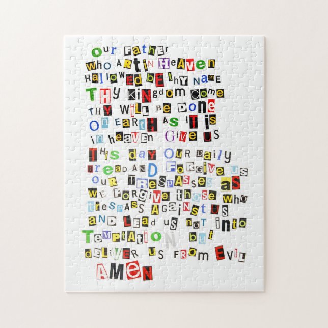 Puzzle Prayer de seigneur coloré (Vertical)