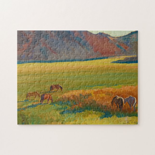 Puzzle Pré et Chevaux par Maynard Dixon (Horizontal)