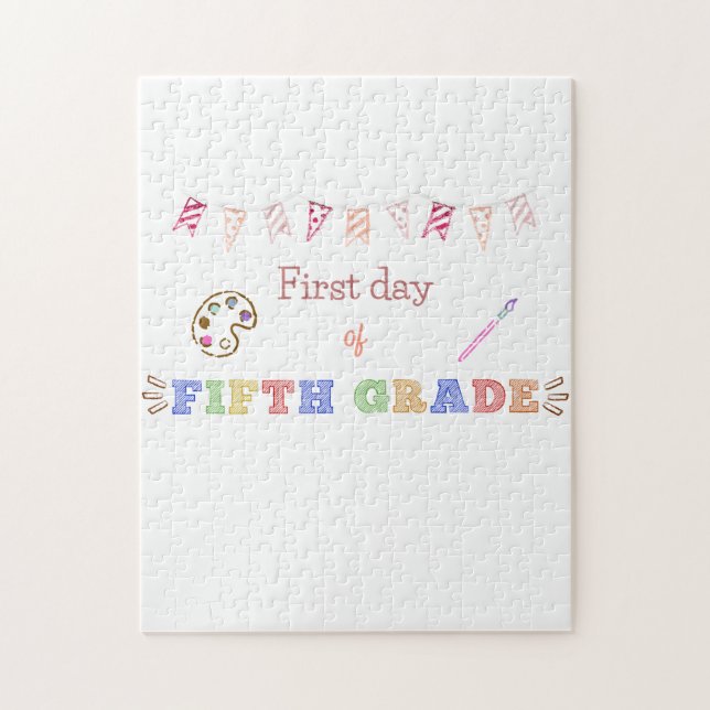 Puzzle Premier jour de 5e année Thème d'art chemise (Vertical)