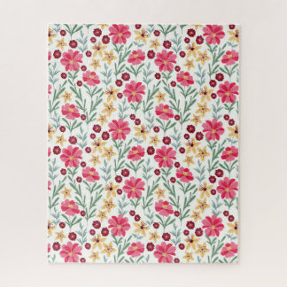 Puzzle Pretty Pink and Yellow Vintage Floral Pattern