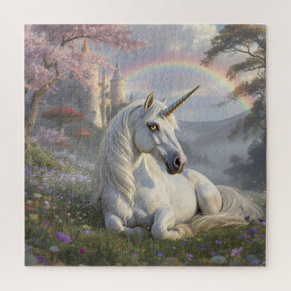 Puzzle Pretty Unicorn, Castle and Rainbow 