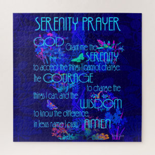Puzzle Prière de sérénité en bleu