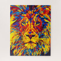 Puzzle primaire de lion par Shai Steiner