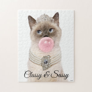 Puzzle Princesse Chat soufflant de bulle gomme