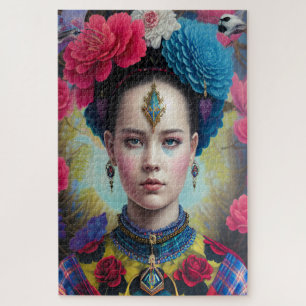 Puzzle princesse élégante avec tenue écossaise