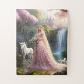 Puzzle Princesse enchantée et art Imaginaire Unicorne