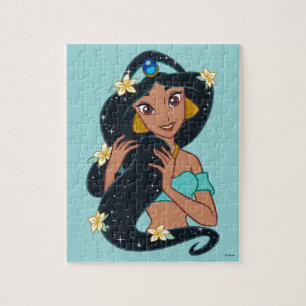 Puzzle Princesse Jasmine - Cheveux et fleurs étincelants