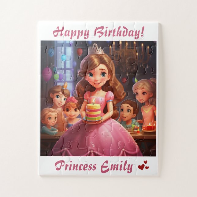 Puzzle Princesse personnalisée [Nom] Anniversaire (Vertical)