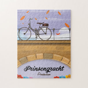 Puzzle Prinsengracht,Affiche de voyage sur un canal d'Ams