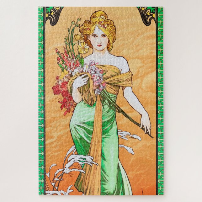 Puzzle Printemps, Alphonse Mucha (Vertical)