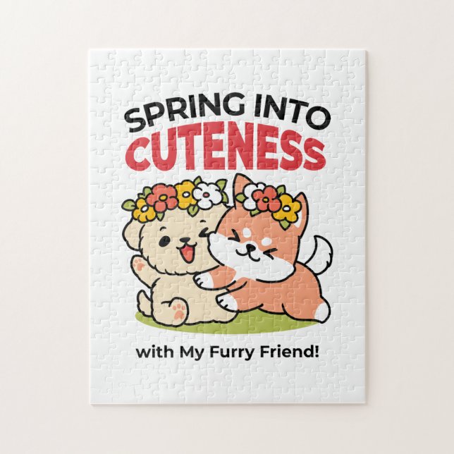 Puzzle Printemps dans la laideur - Illustration de chien  (Vertical)