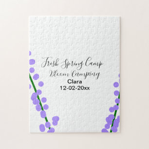 Puzzle Printemps frais camping fleurs de lavande nom date