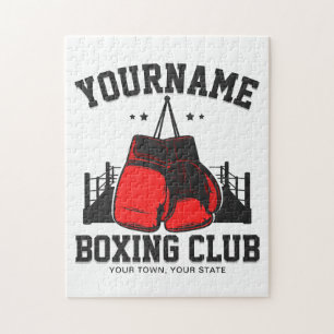 Puzzle Pro Boxer AJOUTER NOM Gants rouges Boxer Ring Trai