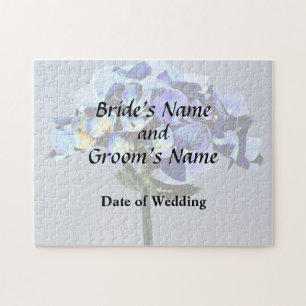 Puzzle Produits de mariage à l'hortensia bleu petit