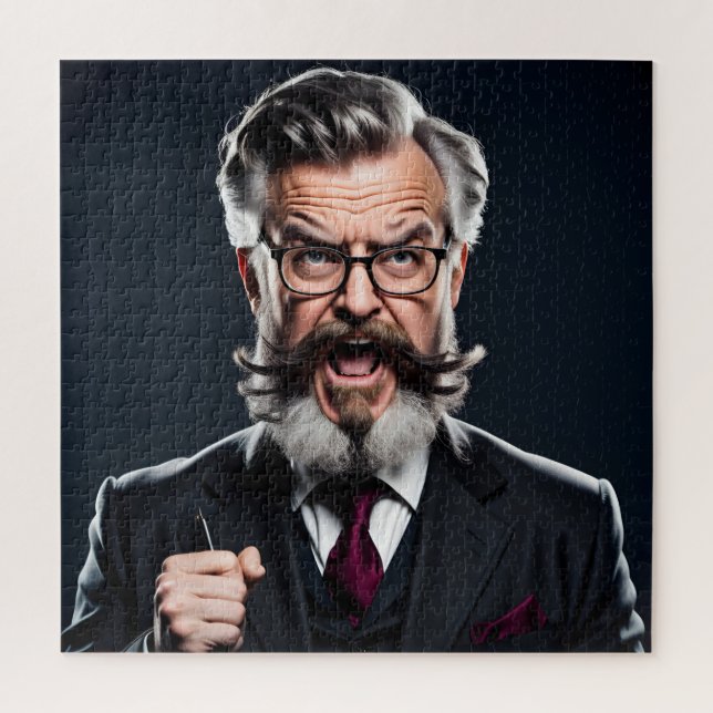 Puzzle Professeur fou fou avec barbe (Vertical)