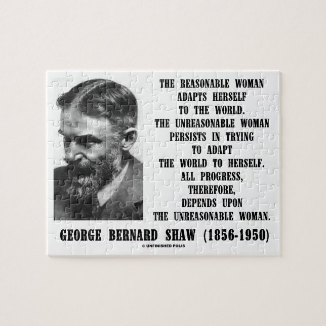Puzzle Progrès déraisonnable G.B. Shaw Quote de femme (Horizontal)