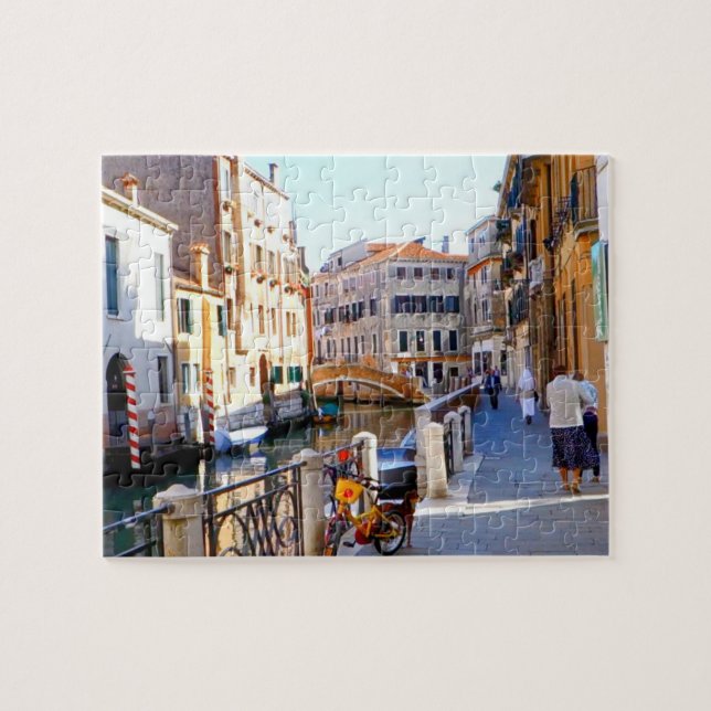 Puzzle Promenade de Venise par le canal du fleuve Italien (Horizontal)