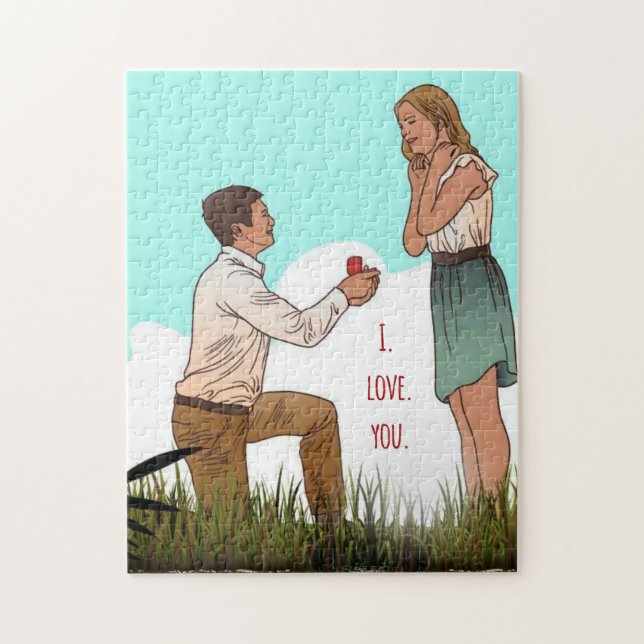 Puzzle Proposition de mariage valentineday personnalisée (Vertical)