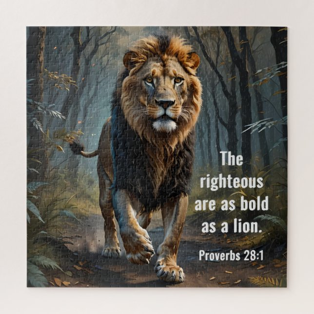 Puzzle Proverbes 28:1 Bible Les justes sont Téméraires co (Vertical)