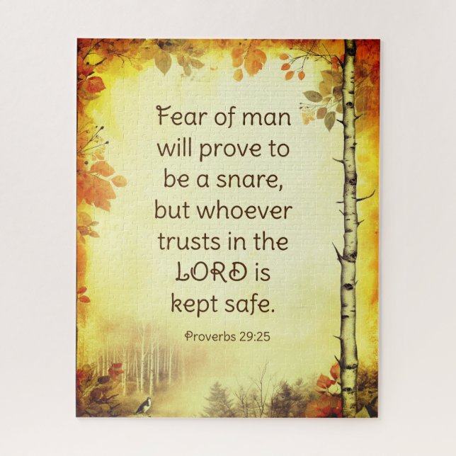 Puzzle Proverbes 29:25 La peur de l'homme Verse de la Bib (Vertical)