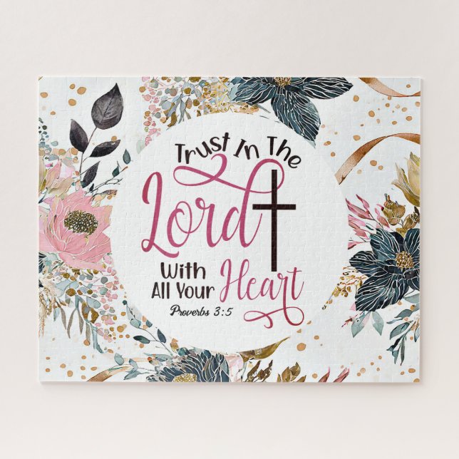 Puzzle Proverbes 3:5 Confiance dans le Seigneur Bible Ver (Horizontal)