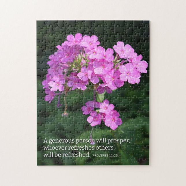 Puzzle Proverbs 11:25 Pink Phlox Christian (Vertical)