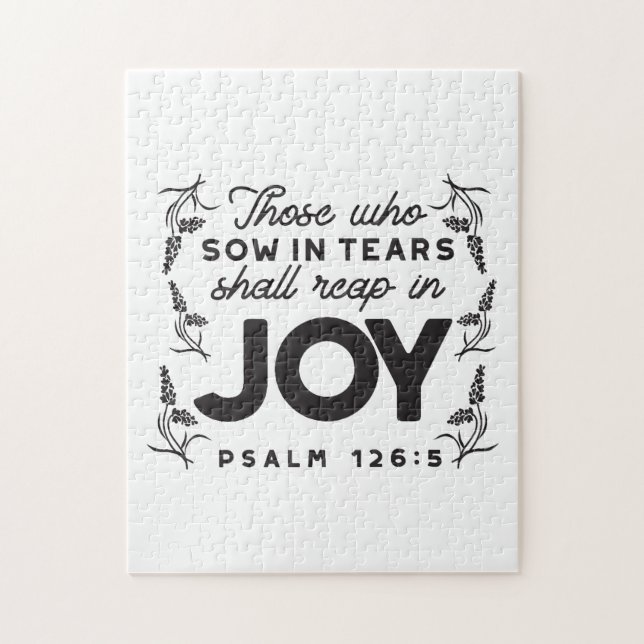 Puzzle Psalm 126:5 Scripture Typography – Reap in Joy (Vertical)