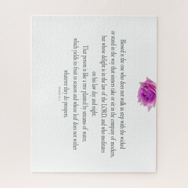Puzzle PSALM 1:1-3 avec Fleur violette (Vertical)
