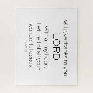 Puzzle Psalm 9,  I will give thanks to you LORD,